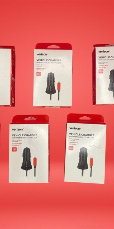 Verizon Vehicle Charger Micro-USB Fast Charge 6ft Coiled Cable Black - Lot of 7
