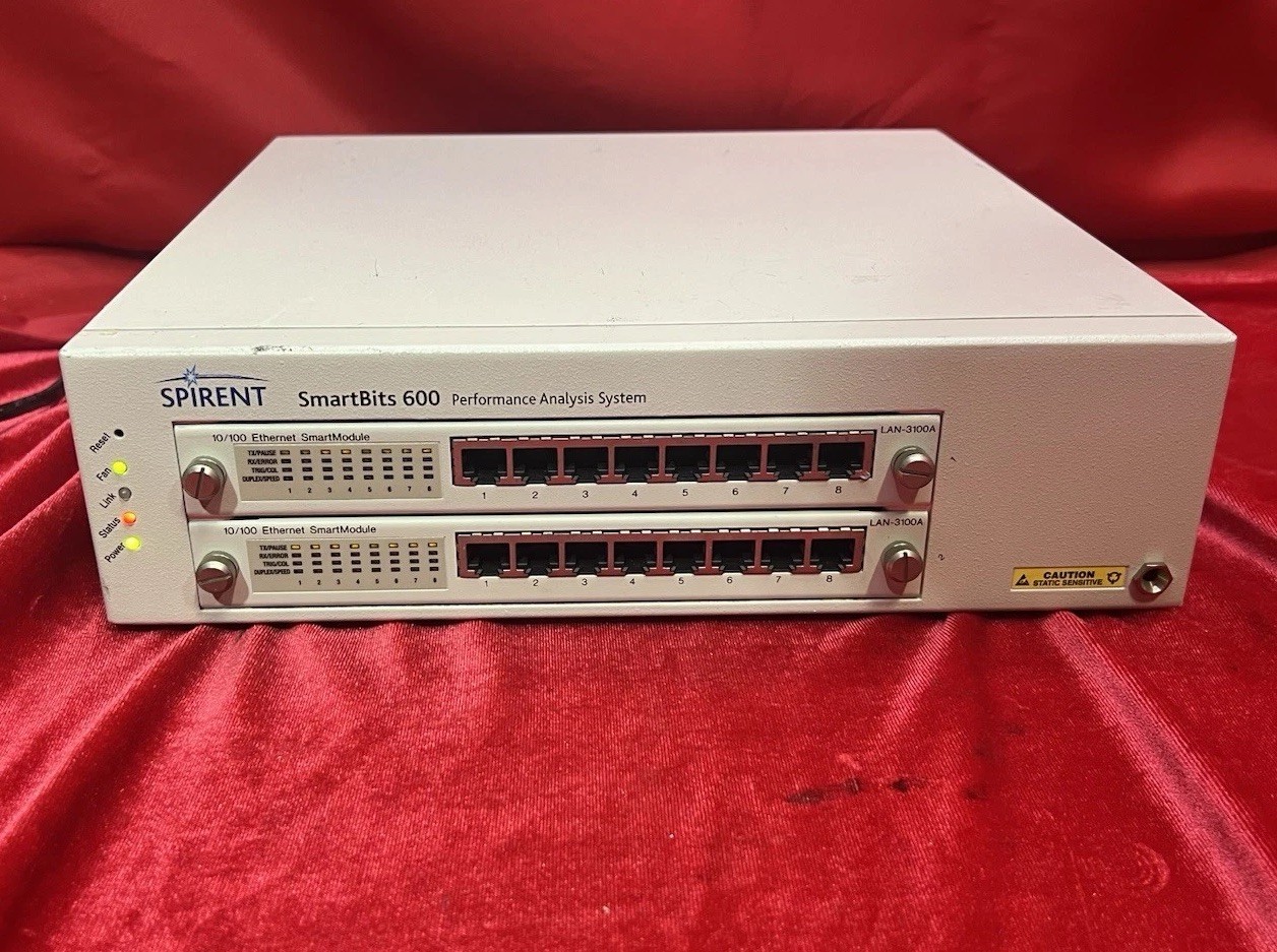 Spirent SmartBits 600 Chassis w/ 2× LAN-3100A 10/100 Ethernet Modules TESTED