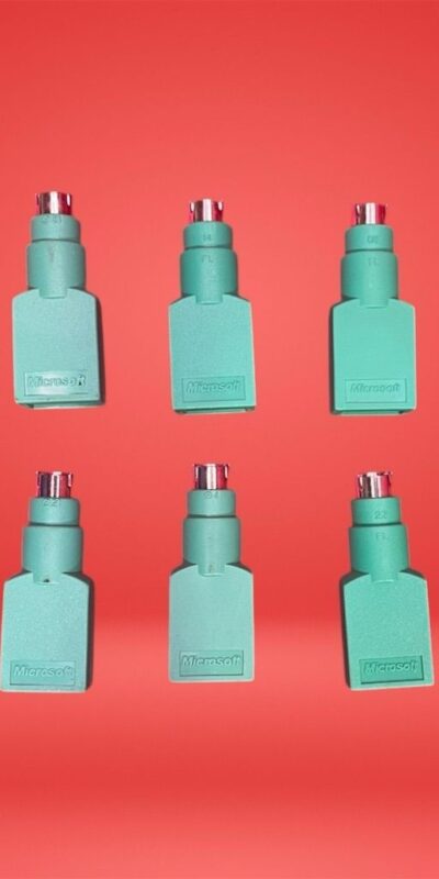 Lot of 10 Microsoft PS/2 to USB Mouse Adapters Green Compact Design