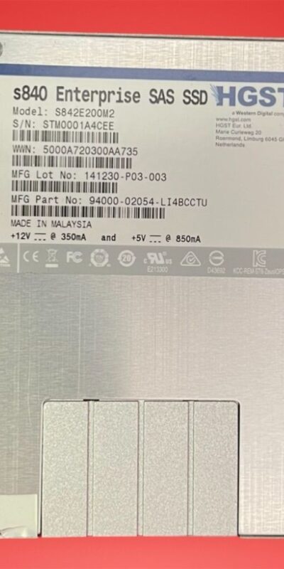 HGST S842E200M2 200GB Enterprise SAS SSD 2.5" Internal Drive for Servers