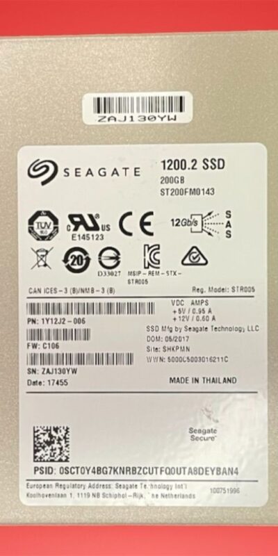 Seagate ST200FM0143 200GB SAS 12Gbps 2.5" Internal SSD High-Endurance Drive