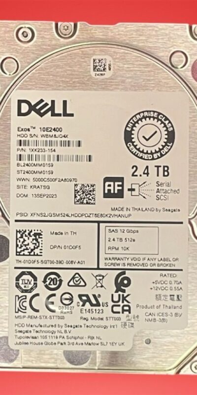 Dell 1D0F5 RWR8F 2.4TB 10K RPM SAS 2.5" 12G ST2400MM0159 HDD Hard Disk