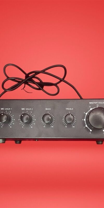 Monoprice 60W 3-Channel Mixer Amplifier Black Analog Audio System 18800