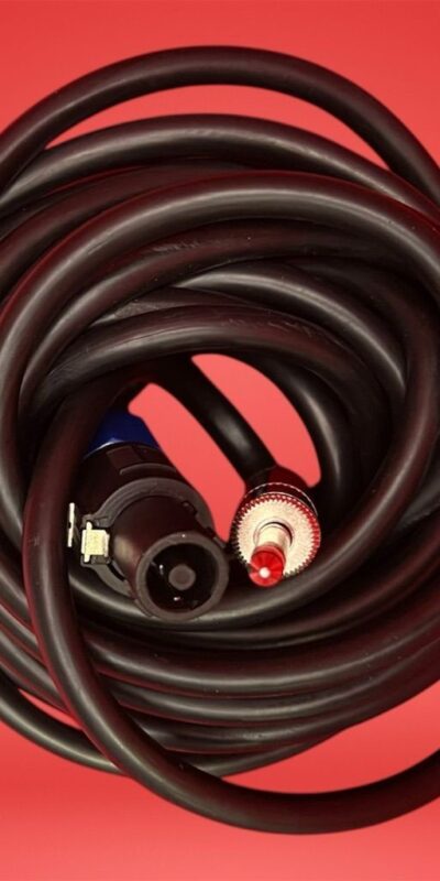 20ft Speakon Connector to 1/4" TS Audio Speaker Cable Black Durable