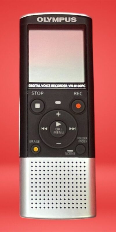 Olympus VN-8100PC Digital Voice Recorder Black & Silver LCD Display