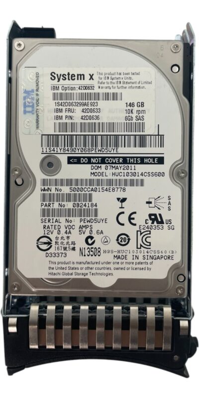 IBM 146GB 10K 6Gbps SAS 2.5in SFF Hot-Swap HDD Server Hard Drive