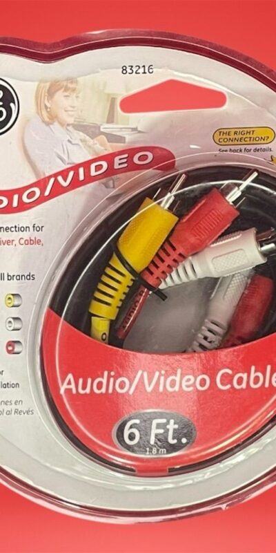 GE 6 ft Audio/Video Cable 3-Male RCA Shielded Multicolor