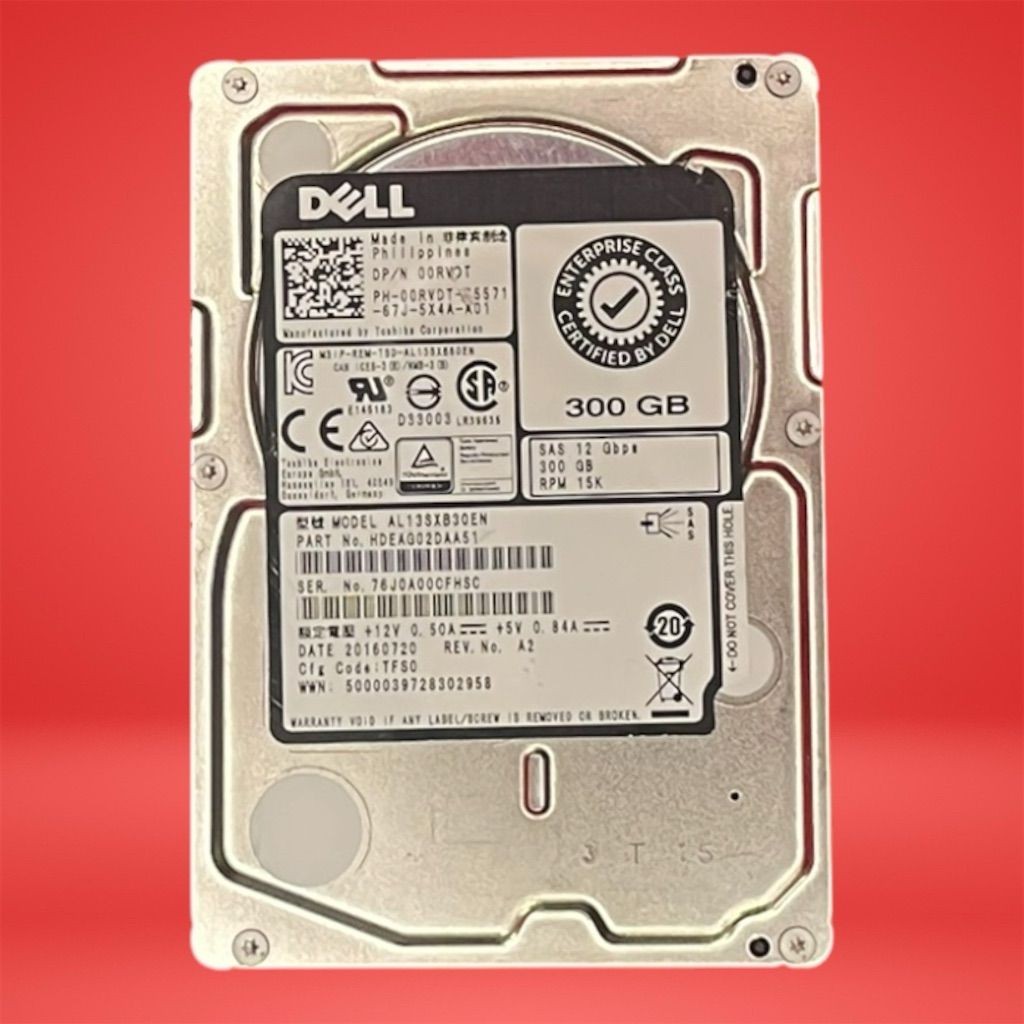 Dell Enterprise AL13SXB30EN 300GB 15K SAS 12Gbps 2.5" Hard Drive 0RVDT