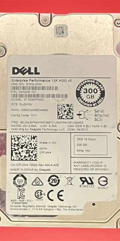 Seagate 300GB 15K RPM SAS 2.5" Internal Laptop Hard Drive 07FJW4
