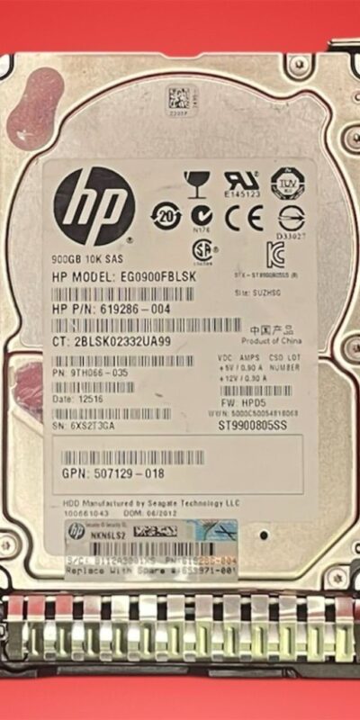 HP EG0900FBLSK 619286-004 653971-001 900GB 6G SAS 10K 2.5" SC SAS Hard Drive