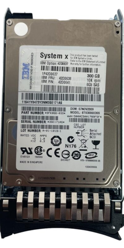 IBM System x 300GB 10K 6Gbps SAS 2.5" SFF HDD 42D0638 42C0140 FRU