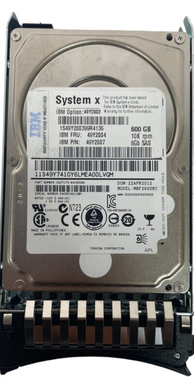 Toshiba HP MBF2600RC 600 GB 2.5 in SAS 2 Enterprise Hard Drive