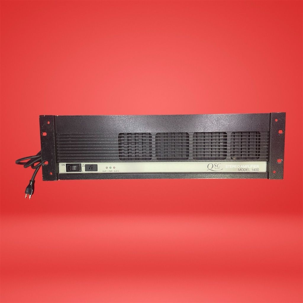 QSC 1400 2-Channel Stereo Power Amplifier 200W/300W Analog Audio System