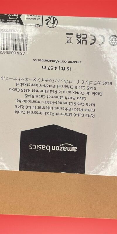 Amazon Basics 15ft Cat-6 Ethernet Patch Cable RJ45 Internet Network