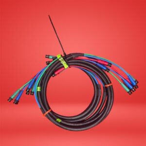 Lot of 2 Coaxial Snake Cable 3 BNC Connectors Blue/Green/Red Ends