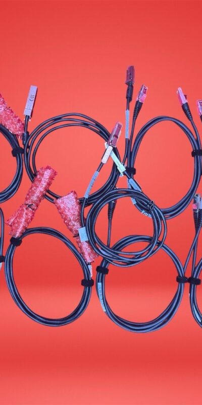 Lot of 9 EMC HSSDC to HSSDC 2M Optical Network Fiber Cables 038-003-503