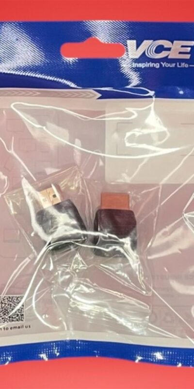 VCE HDMI 90° & 270° Male to Female Adapter 2-Pack Black