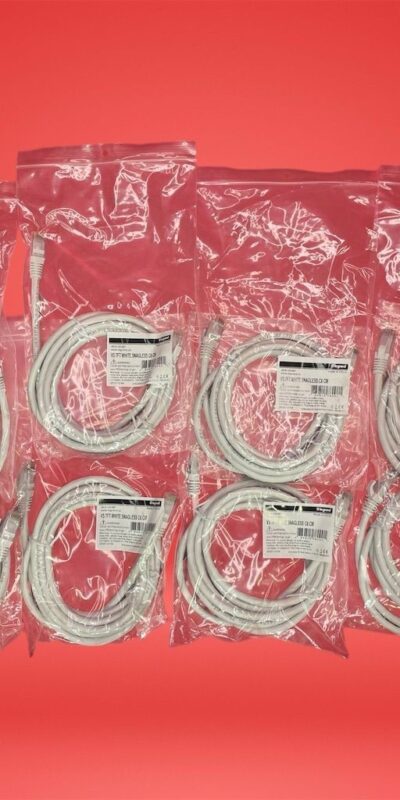 Lot of 8 Premium Cat6 Ethernet Patch Cables 7ft Snagless White