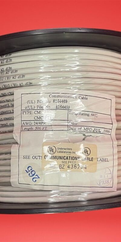 Underwritters 24 AWG Gray Communication Cable 500 ft Spool Networking Voice Data