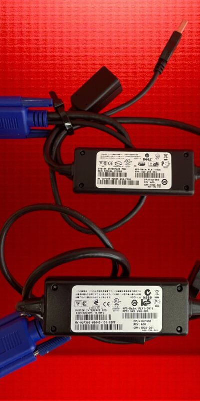 Dell 520-294-504 KVM SIP POD USB VGA Module Lot of 2 Tested Fast Ship