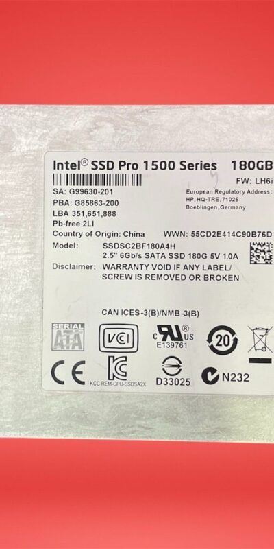 HP Intel SSD Pro 1500 SSDSC2BF180A4H 180GB SATA 2.5" SSD drive 735236-001