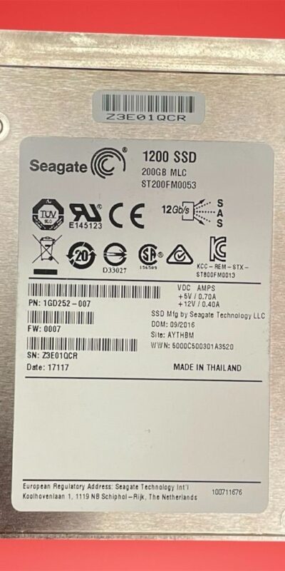 SEAGATE ST200FM0053 200GB 2.5 SAS SSD 1GD252-007
