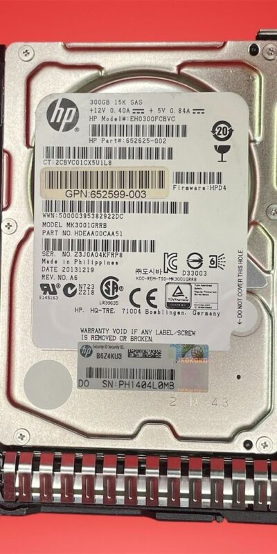 HP 652625-002 EH0300FCBVC 300GB 15K RPM 64MB Cache 6 Gb/s SAS 2.5" HDD