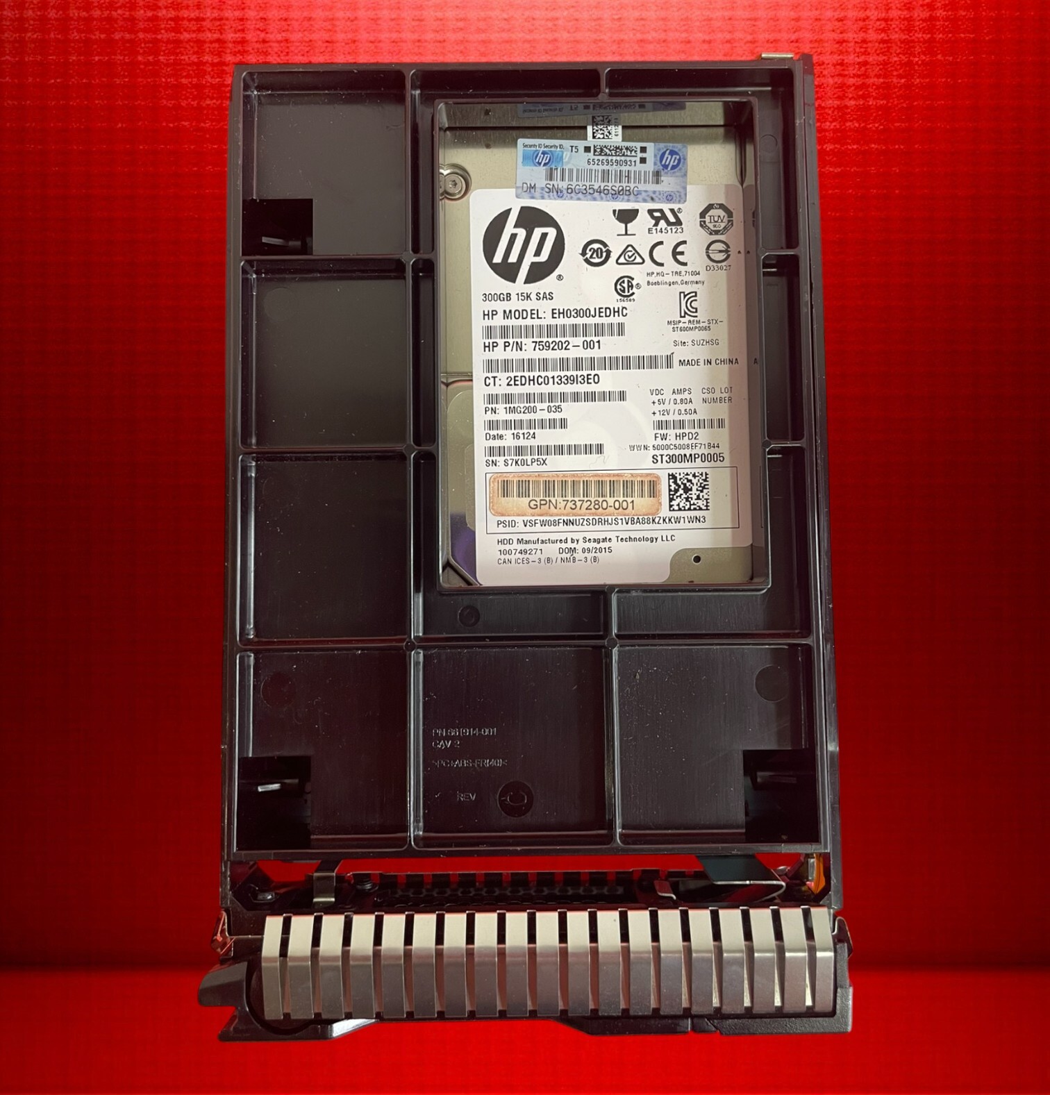 HP 300GB 15K 6G SAS 3.5" Server HDD w/ Caddy EH0300JEDHC 759202-001