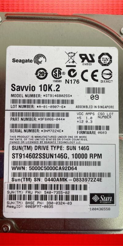 Seagate Savvio 146GB 10K 2.5" SAS 3Gb/s HDD ST9146802SS 9F6066