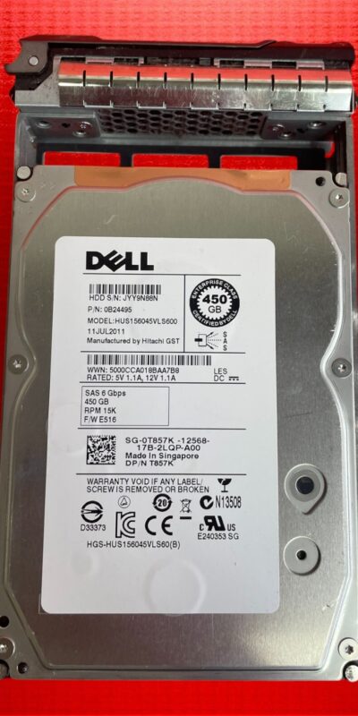 Dell Hitachi Ultrastar 450GB 15K 3.5" SAS 6Gb/s HDD HUS156045VLS600
