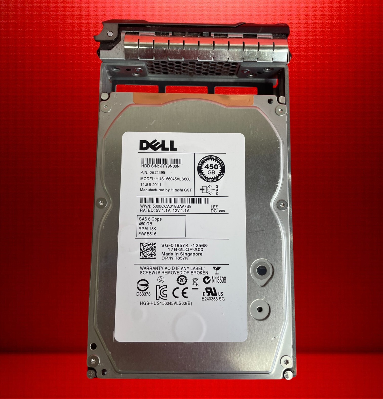 Dell Hitachi Ultrastar 450GB 15K 3.5" SAS 6Gb/s HDD HUS156045VLS600
