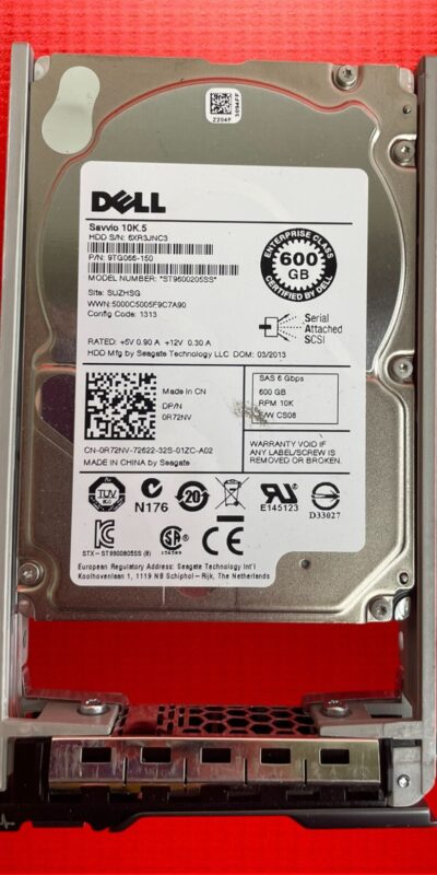 Dell 600GB 10K RPM 6Gb/s SAS 2.5" SFF HDD ST9600205SS Enterprise