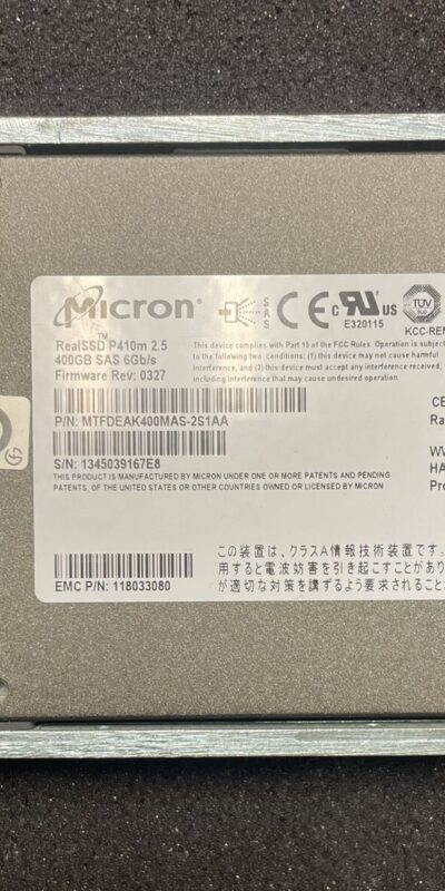 Micron P410M 400GB 2.5" SAS 6Gb/s SSD MTFDEAK400MAS + Tray Tested