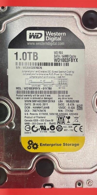 Lot of 2 WD WD1003FBYX Western Digital 1TB 7200rpm 3.5" SATA HDD Hard Drive