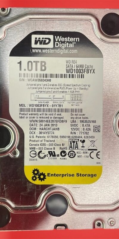Lot of 5 WD1003FBYX WD Western Digital 1TB 7200rpm 3.5" SATA HDD Hard Drive