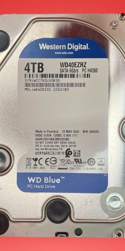 WESTERN DIGITAL BLUE 4TB 3.5" SATA HDD WD40EZRZ-22GXCB0