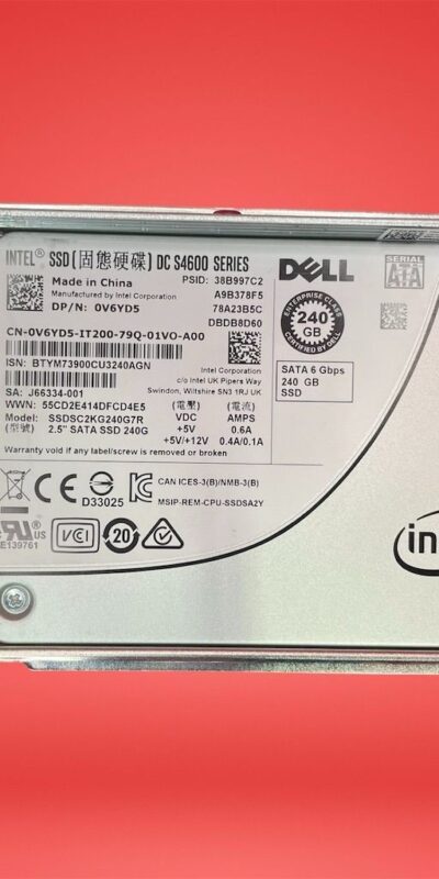 DELL SSDSC2KG240G7R INTEL DC S4600 R760 R750 R650 240GB SATA SSD 6Gbps V6YD5