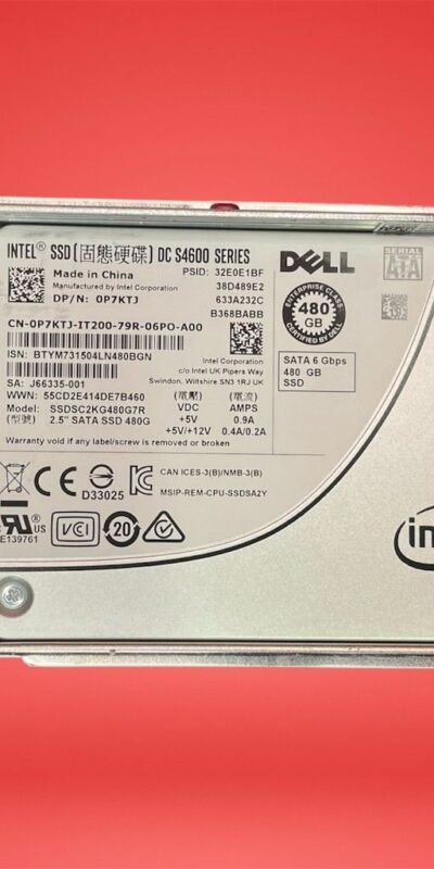 Intel SSDSC2KG480G7R DC S4600 Series 480GB 2.5" SATA Internal SSD Dell P7KTJ