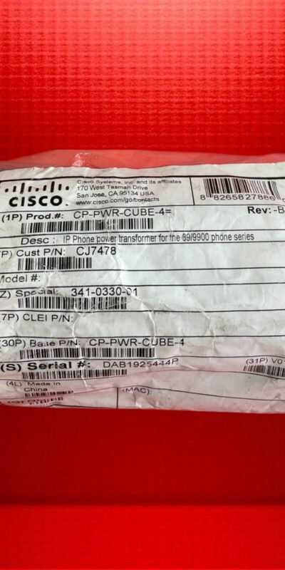 Cisco CP-PWR-CUBE-4 IP Phone Power Supply Adapter for 78xx 88xx Series NEW
