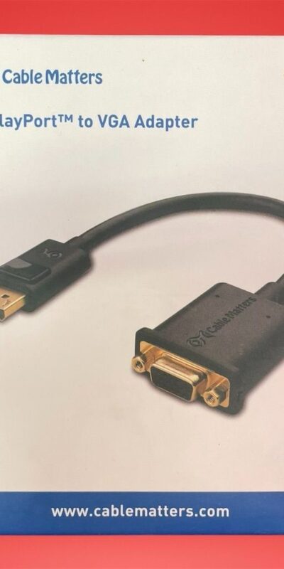 Lot of 4 Cable Matters DisplayPort to VGA Adapter Black