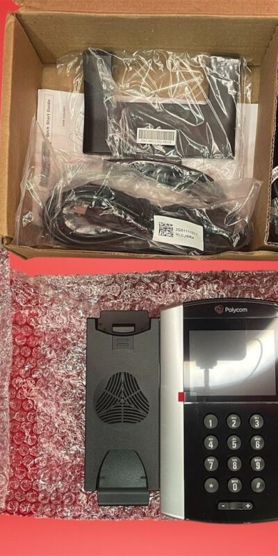 Polycom VVX 501 Desktop Phone 2200-48500-001 w/ Adapter & Power Cord - Open Box