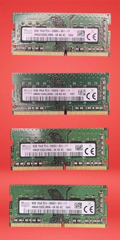 SK Hynix 32GB (4x8GB) DDR4 1Rx8 PC4-2666V SO-DIMM RAM Modules HMA81GS6CJR8N-VK