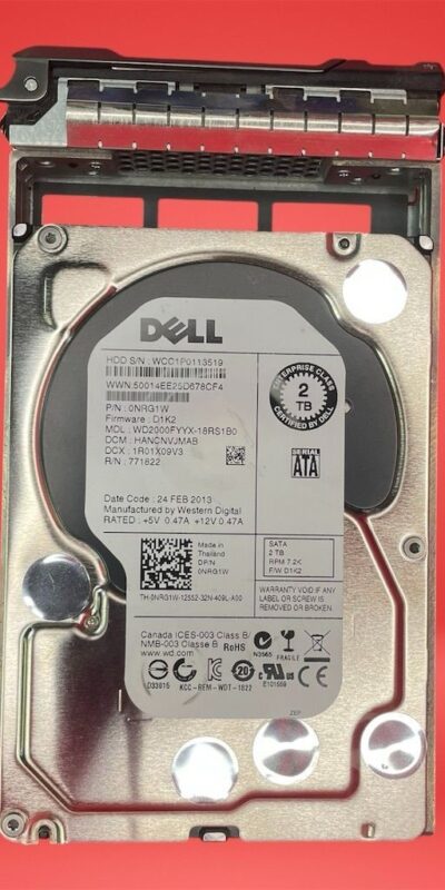 Dell NRG1W WD2000FYYX 2TB 7.2K SATA 6Gbps 3.5" HDD Enterprise Server Hard Drive