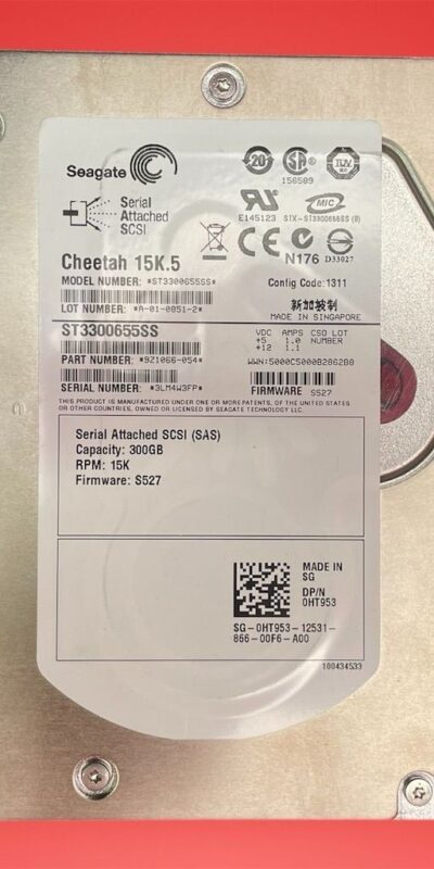 Seagate Cheetah 15K.5 ST3300655SS 300GB Internal 15000RPM 3.5" SAS HDD 0HT953