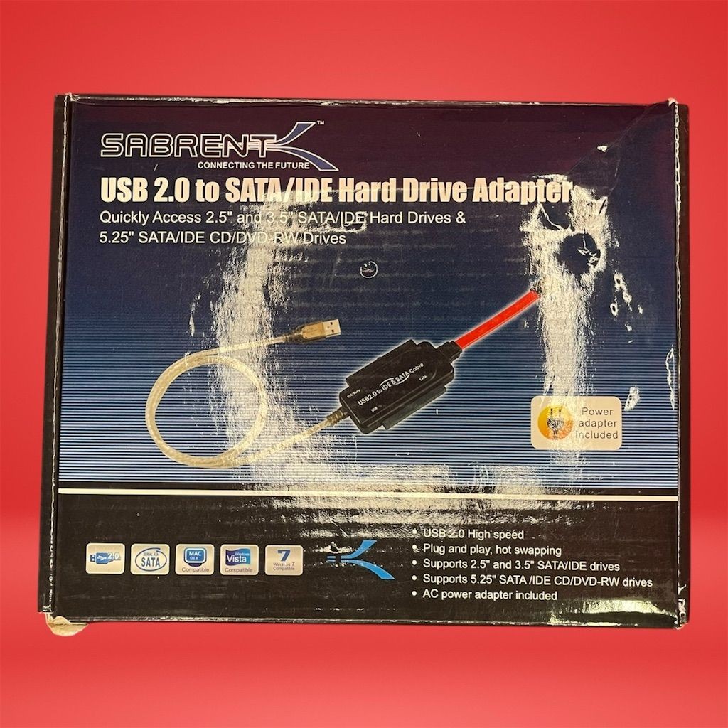Sabrent USB-DSC5 USB 2.0 to IDE/SATA Hard Drive Cable Adapter with Box & Manual