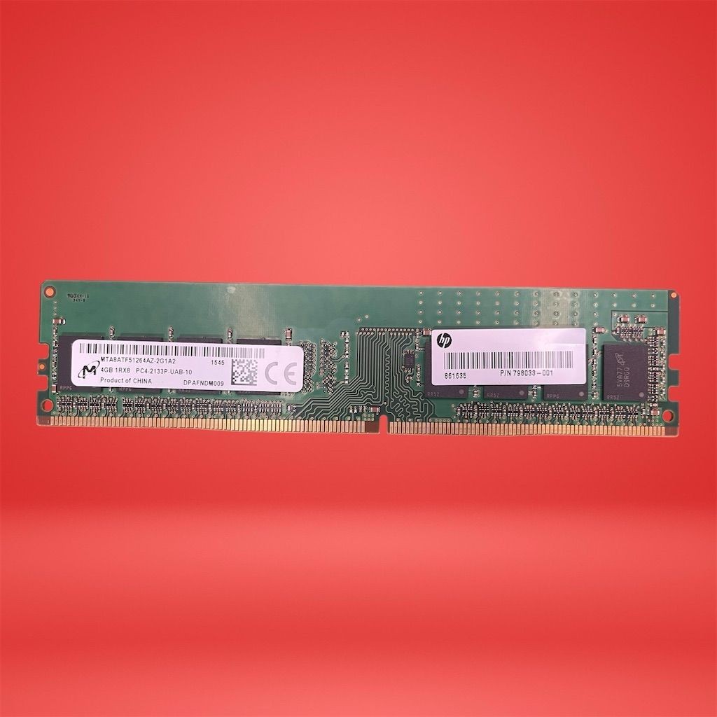 Lot of 2 Micron 4GB DDR4 DIMM RAM PC4-2133P Memory Module MTA8ATF51264AZ-2G1A2