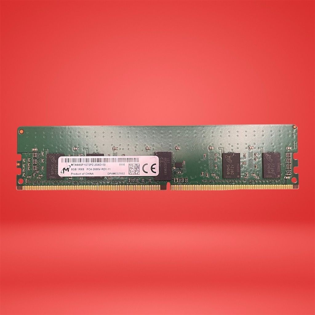 Micron MTA9ASF1G72PZ-2G6D1SI 8GB DDR4-2666V RDIMM Server Memory Module 288-Pin