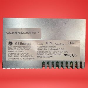 GE Energy PS125-500 500W DC/DC Power Supply 28V High Efficiency Robust Design