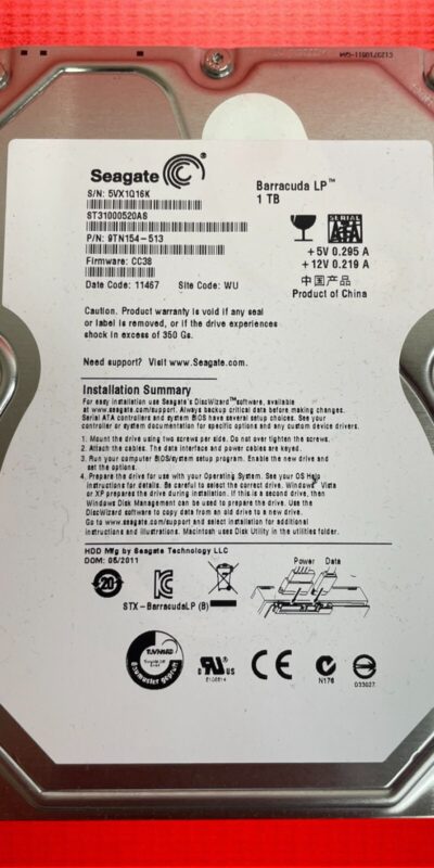 Seagate Barracuda LP 1TB 7200RPM 3.5" SATA Hard Drive ST31000520AS Tested