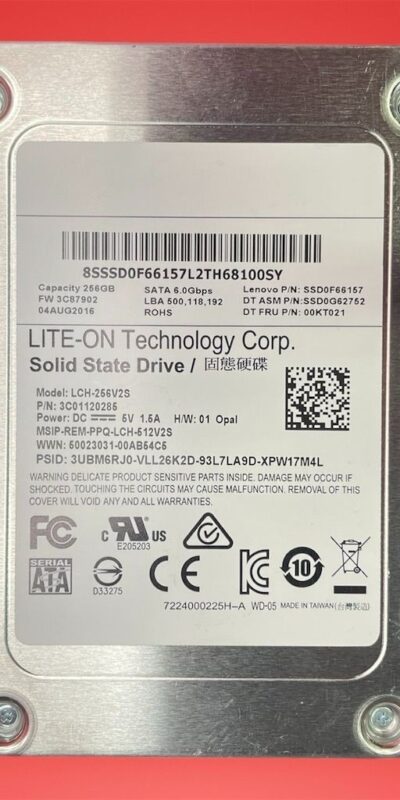Lite-On 256GB 2.5" SATA SSD Solid State Hard Drive LCH-256V2S